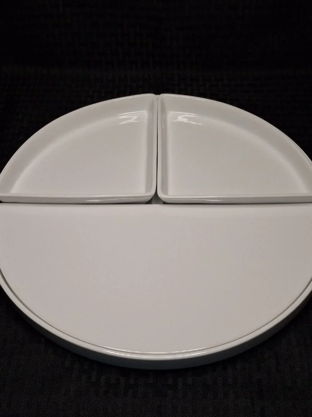 Crate & Barrel 4 pc Porcelain Modular Geometric Serving Tray Set (SKU 235-934)